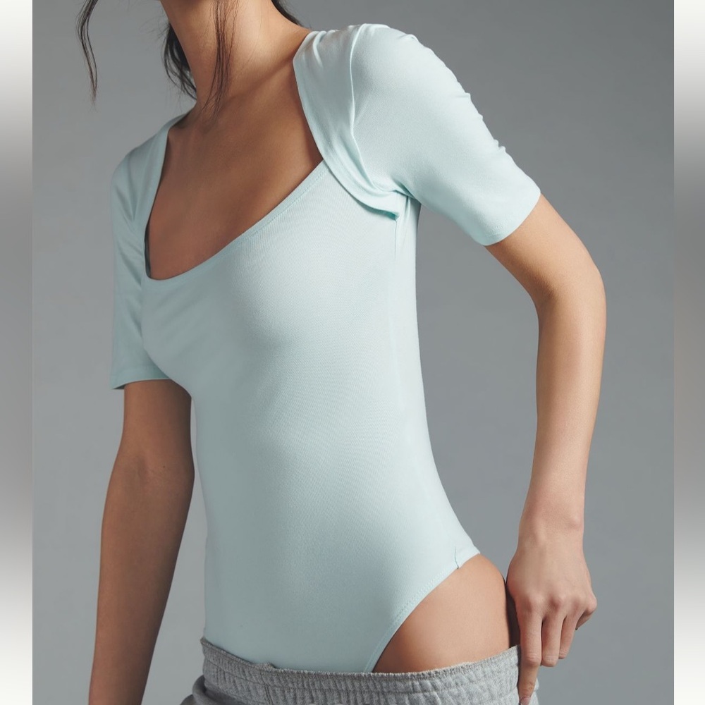 Anthropologie Women's Light Blue Bodysuit